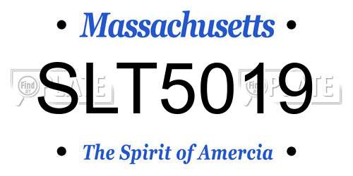 SLT5019 Massachusetts License Plate