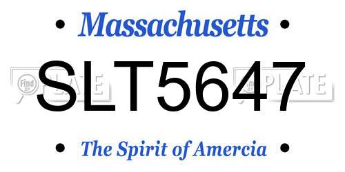 SLT5647 Massachusetts License Plate