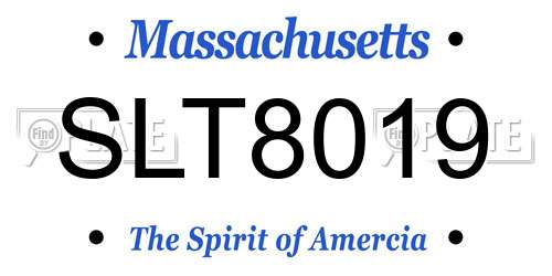 SLT8019 Massachusetts License Plate