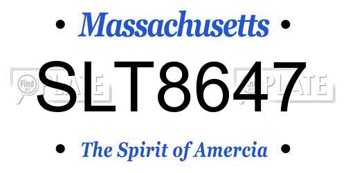 SLT8647 Massachusetts License Plate