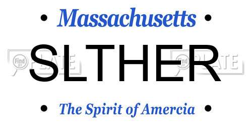 SLTHER Massachusetts License Plate