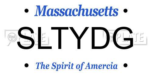 SLTYDG Massachusetts License Plate