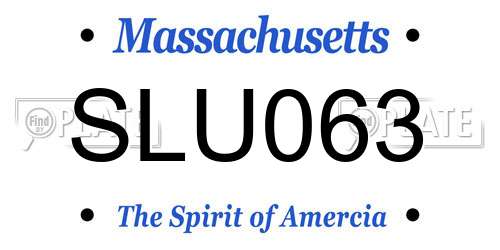 SLU063 Massachusetts License Plate