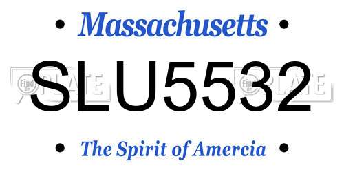 SLU5532 Massachusetts License Plate