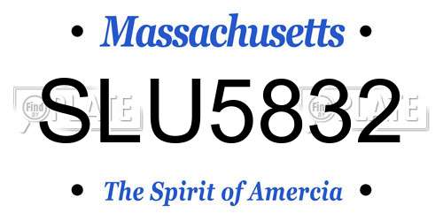 SLU5832 Massachusetts License Plate