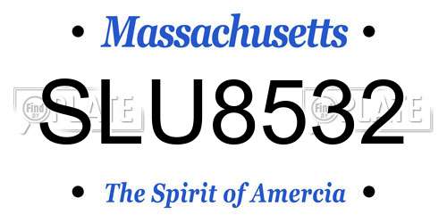 SLU8532 Massachusetts License Plate