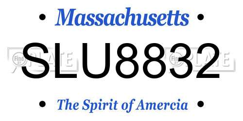 SLU8832 Massachusetts License Plate
