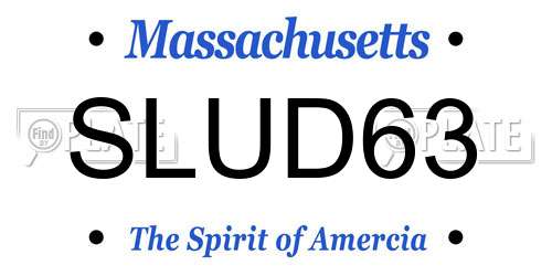 SLUD63 Massachusetts License Plate