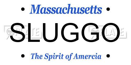SLUGGO Massachusetts License Plate