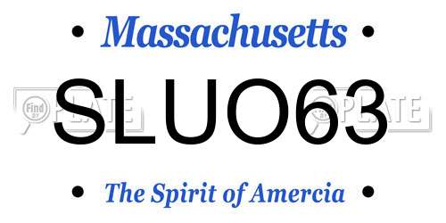 SLUO63 Massachusetts License Plate
