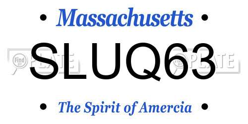 SLUQ63 Massachusetts License Plate
