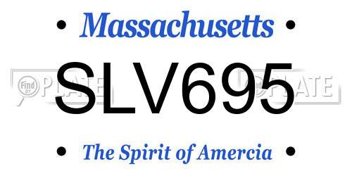 SLV695 Massachusetts License Plate