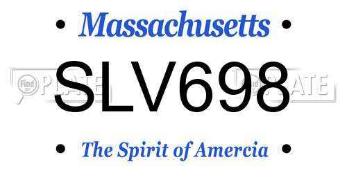 SLV698 Massachusetts License Plate