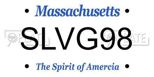 SLVG98 Massachusetts License Plate