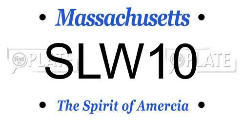 SLW10 Massachusetts License Plate