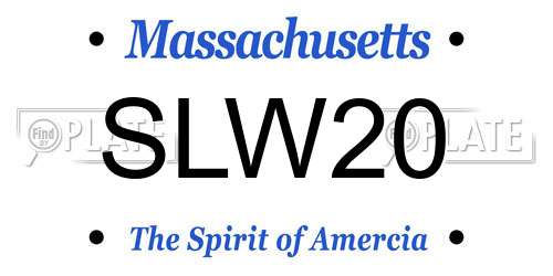 SLW20 Massachusetts License Plate