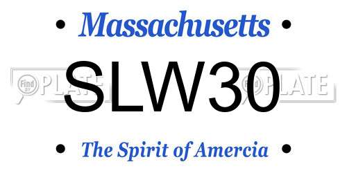 SLW30 Massachusetts License Plate