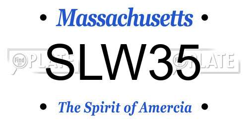SLW35 Massachusetts License Plate