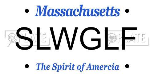 SLWGLF Massachusetts License Plate