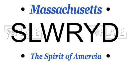 SLWRYD Massachusetts License Plate