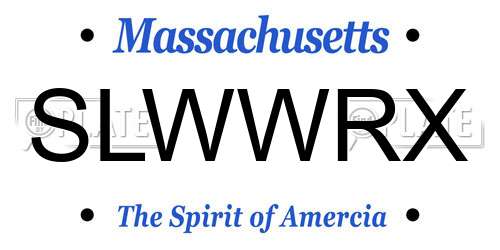 SLWWRX Massachusetts License Plate