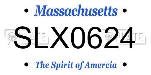 SLX0624 Massachusetts License Plate