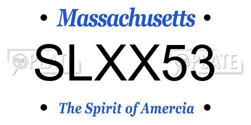 SLXX53 Massachusetts License Plate