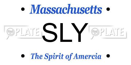 SLY Massachusetts License Plate