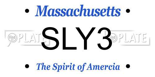 SLY3 Massachusetts License Plate