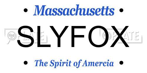 SLYFOX Massachusetts License Plate