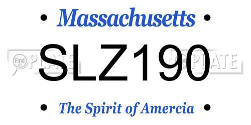 SLZ190 Massachusetts License Plate