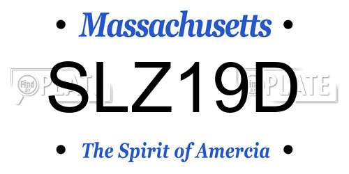 SLZ19D Massachusetts License Plate