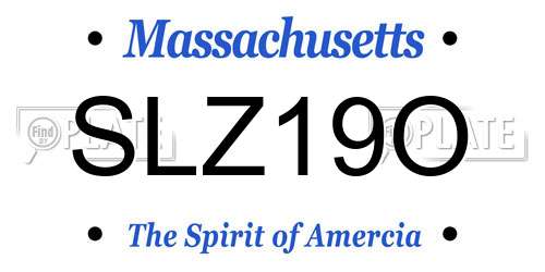 SLZ19O Massachusetts License Plate