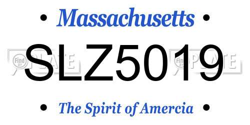 SLZ5019 Massachusetts License Plate