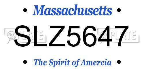 SLZ5647 Massachusetts License Plate