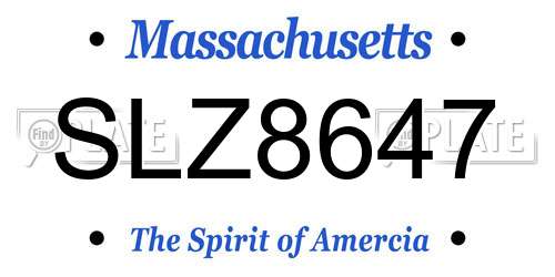 SLZ8647 Massachusetts License Plate