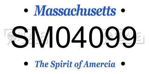 SM04099 Massachusetts License Plate