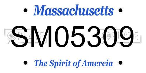 SM05309 Massachusetts License Plate