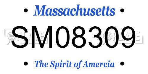 SM08309 Massachusetts License Plate