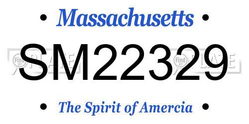 SM22329 Massachusetts License Plate