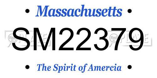 SM22379 Massachusetts License Plate