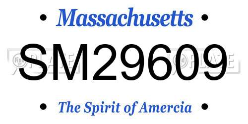 SM29609 Massachusetts License Plate