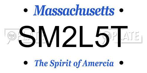 SM2L5T Massachusetts License Plate