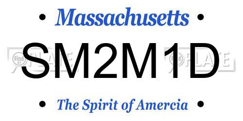 SM2M1D Massachusetts License Plate