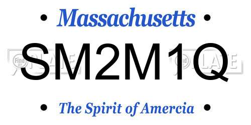 SM2M1Q Massachusetts License Plate