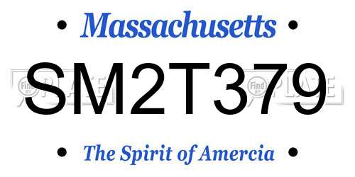 SM2T379 Massachusetts License Plate