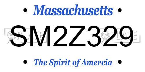 SM2Z329 Massachusetts License Plate