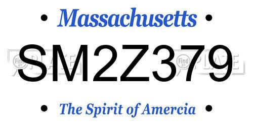 SM2Z379 Massachusetts License Plate