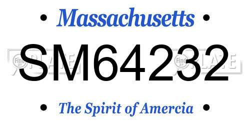 SM64232 Massachusetts License Plate