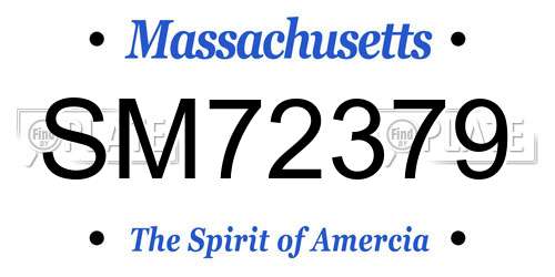 SM72379 Massachusetts License Plate